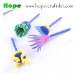 Best Kids DIY Hobby Acrylic Watercolor Painting Art Craft Plastic Handle Foam Paint Roller mini Sponge stamp roller brush wholesale