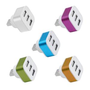 PC Laptop Colorful 3 Port Hub Mini USB 2.0 Splitter Adapter