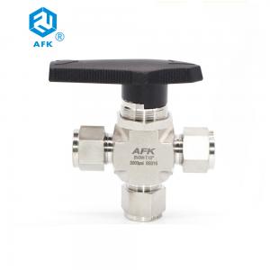 Best High Pressure Compression Fitting 1/2 Stainless Steel 3 Way Ball Valve wholesale