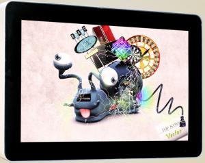 Ultrathin LCD Digital Signage Display Toughened Glass , Vertical LCD Display