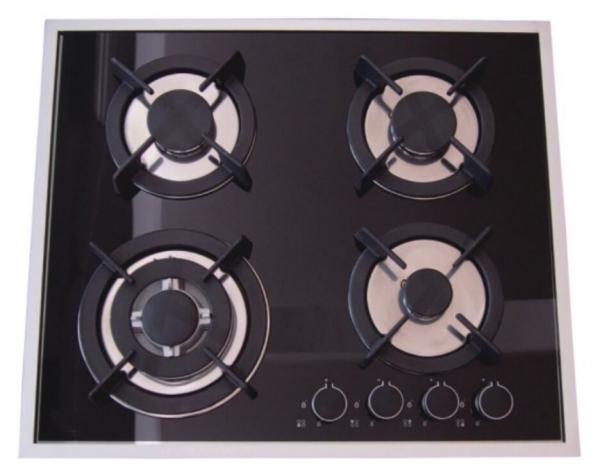 Cheap Built In Installation Home Gas Stove 8mm Tempered Glass Panel Stainless Steel Surface for sale