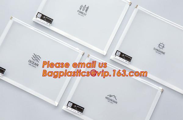Cheap hot selling cheap A4, A5, A6, B5 transparent plastic pe zip lock files bag /zip wallet with printing for sale