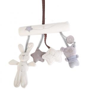 Best Baby rabbit car hanging music bed around safety seat hanging piece plush toy baby toy lathe hanging wholesale