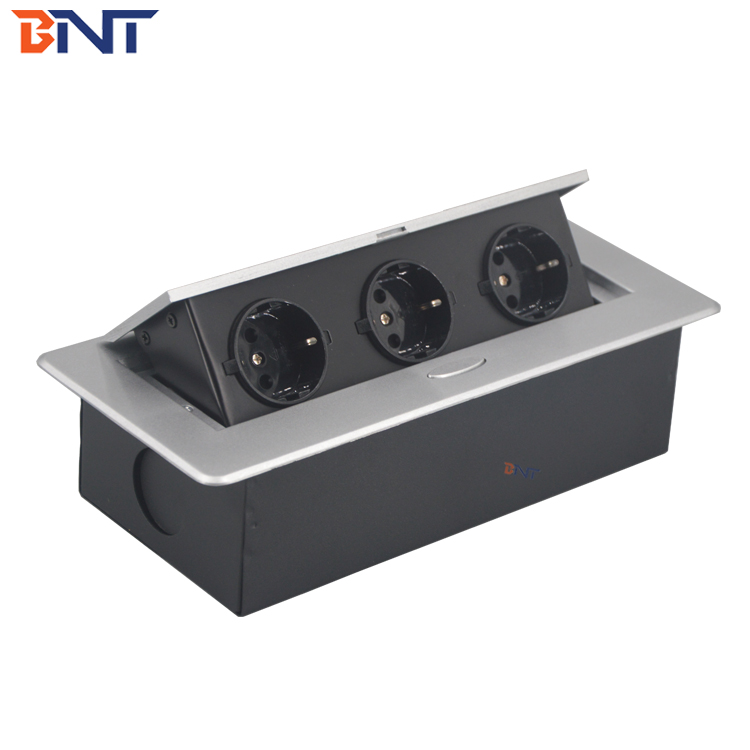 Multimedia EU plug electrical desktop power popup socket for conference table