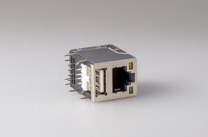 China Female Modular RJ45 Ethernet Connectors With USB Female Connector  With  Led on sale