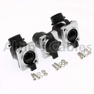 China 3Pcs RJ45 Waterproof Sockets IP65 Ethernet Panel Mount RJ45 Connector Black on sale
