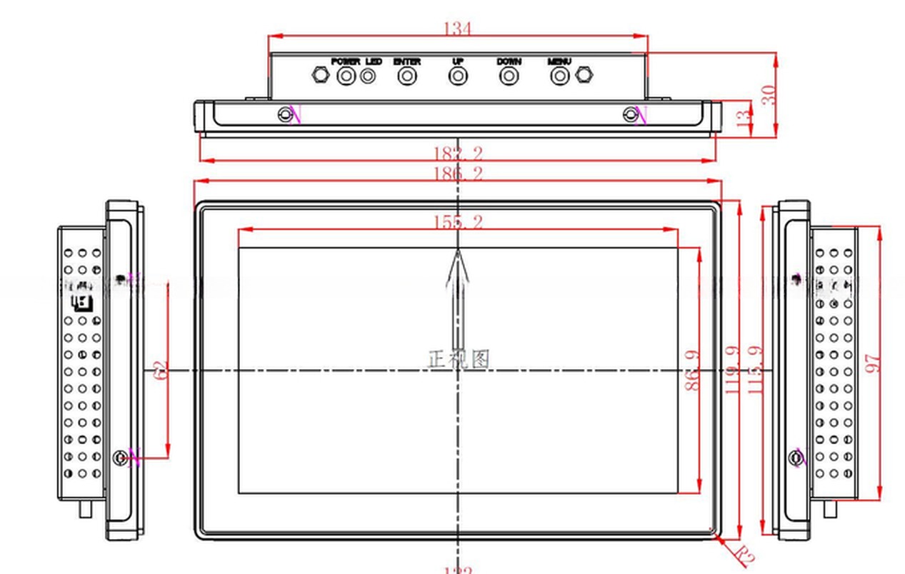 Small Size Rugged Embedded Open Frame 7 Inch Industrial Touchscreen Display Monitor LCD/LED With VGA HDMI Input Ports
