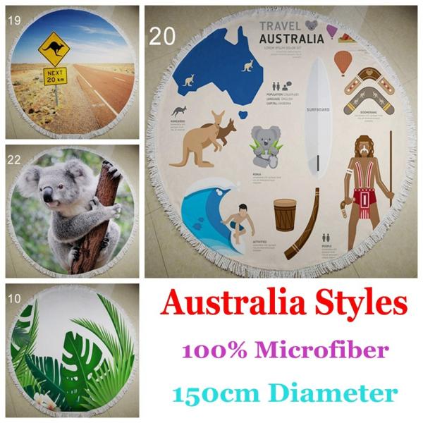 Cheap No MOQ 1PC Customer Print 150CM Microfiber Beach Towel Round for sale