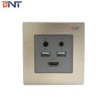 Office Multiple Wall Mount / Partition Power Socket with USB Charger & Network