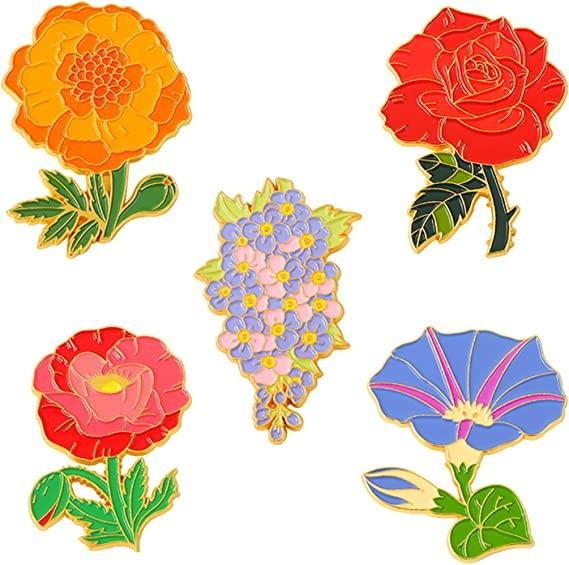 Cheap Personalized Custom Hard Enamel Lapel Pin Badges Scratch Proof Red Rose Pin Badge for sale