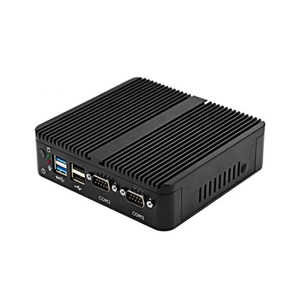 Cheap Celeron J4125 Fanless Mini PC 2 DB-9 RS232 COM 2 RJ45 LAN Mini Desktop Computer for sale