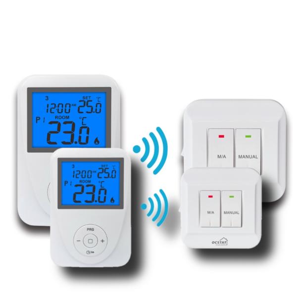 Cheap Wireless Remote Sensor Controlled Thermostat / Domestic Programmable Thermostat for sale