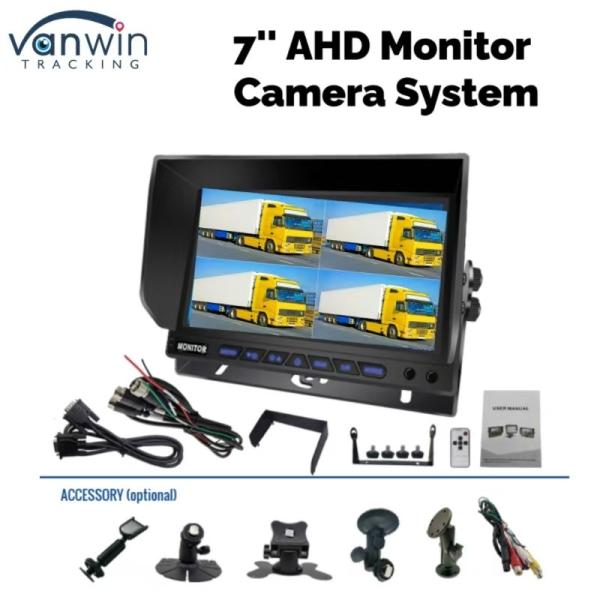 Cheap 7-inch AHD Quad-Channel Split Car Monitor Vehicle Display Monitoring System for sale