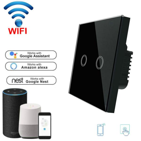 Cheap Wireless Wifi Light Switch led light touch switch AC90-240V EU standard smart light switch alexa with ewelink app for sale