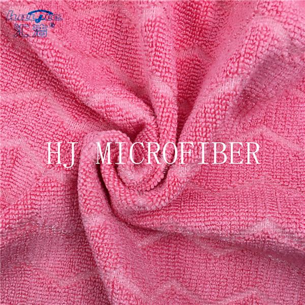 Cheap Watermelon Red Color Microfiber Jacquard Fabric For Cleaning Cloth Using for sale