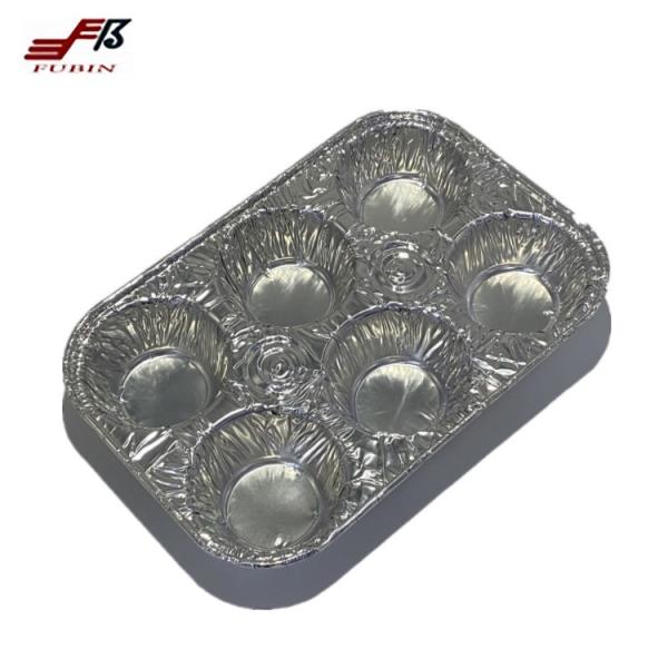 Cheap 6 Compartment Aluminum Foil Muffin Pan 335ml Rectangular for sale
