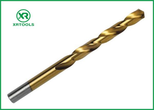 Cheap HSS4341 Twist Drill Bit , Roll Forged Half Ground Tin Coated Titanium Drill Bits for sale