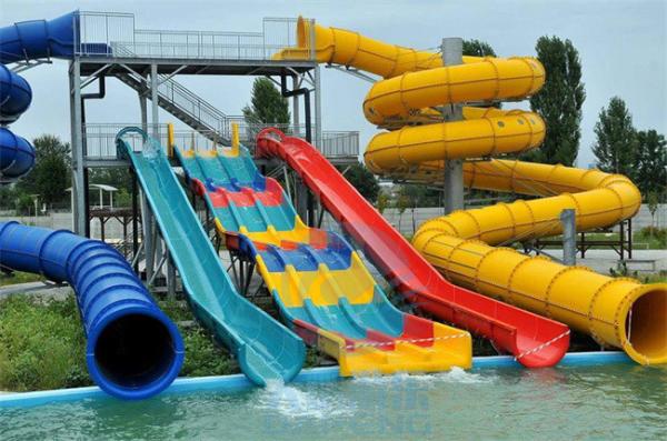Cheap Craiova Swimming Pool Water Slide Sets Fiberglass Huge Water Park Slides for sale