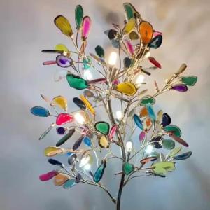 China Home Decor Floor Standing LED Decorative Lightings Iron Material Colorful Tree Shape on sale