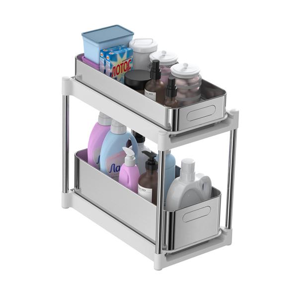 Cheap Efficiently Organize With Under Sink Organizer Standing Storage Rack for sale