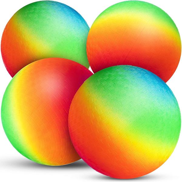 Cheap 6" Ultralight Bouncy Inflatable Playground Ball Rainbow Non Toxic for sale