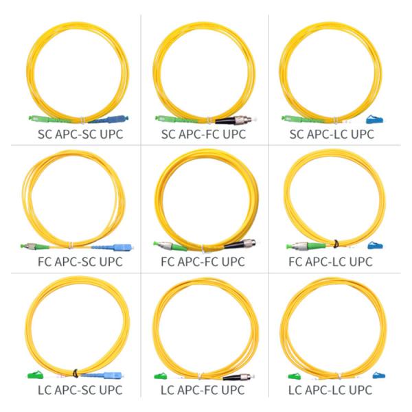 Cheap Singlemode Simplex OS2 LC SC FC ST APC UPC Fiber Optic Patch Cord for sale
