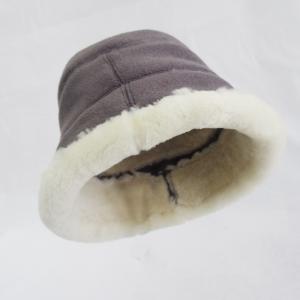 China Elegant Suede Fabric Sheepskin Beanie Hat Winter Custom Fashion For Unisex on sale