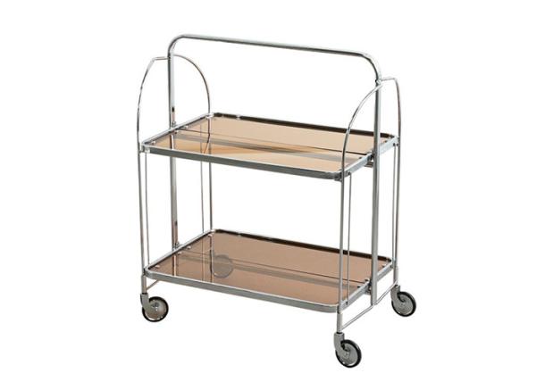 Cheap Transparent Deluxe Foldable Push Cart Movable Bar 2 Layer for sale