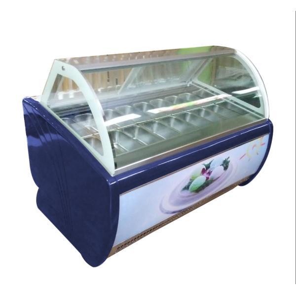 Pan Size 325*176*100mm Customized Stainless Steel Ice Cream Display Freezer