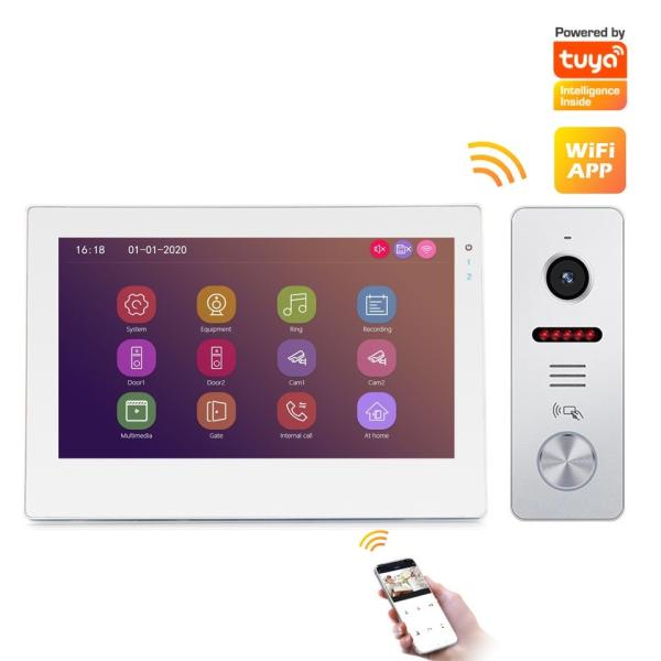 Cheap Tuyasmart 2 Wired Video Door Entry System FHD CVBS Call Panel Villa Intercom Bells for sale