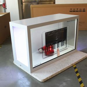 Horizontal Transparent Digital Display , White Transparent LCD Showcase