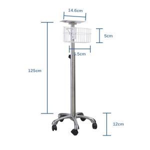 China Hospital Monitoring Swivel Stand 12 Inch Vital Signs Patient Monitor Trolley on sale