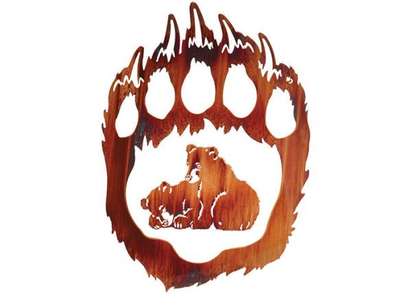Cheap Two Playful Bear Cubs Unique Metal Wall Art , Metal Wall Decor Sculpture for sale