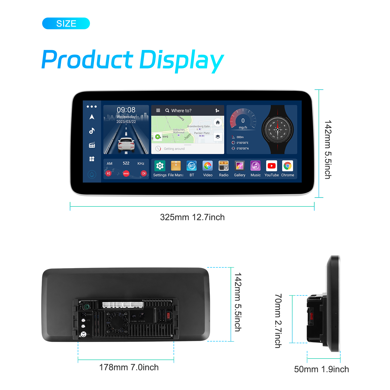 12.3 inch Dsp Carplay Radio w204 Android Screen Car Touch Screen Car Stereo Auto Gps Navigation System