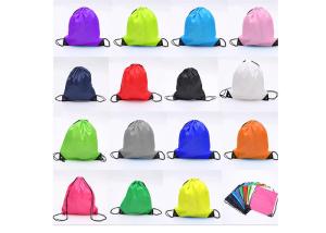 China Customized 210D/420D polyester drawstring backpack shopping bag with customer logo on sale