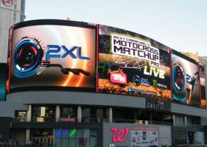 China Adjustable Brightness Curved LED Screen Display Full Color In Commercial Walking Street on sale