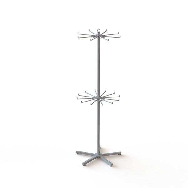 Cheap 2 Layers Rotating Turntable Display Stand With Round Pegs for sale