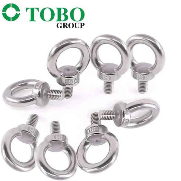 Cheap Heavy Duty M6 Male Thread Eye Bolts Screws In Eye Hooks With Washer And Nuts For Lifting Ring Eyebolt for sale