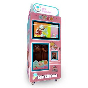 China Professional Automatic Soft Serve Ice Cream Vending Machine with Cup Volume 80-100g and Machine Size 900x900x2260mm on sale
