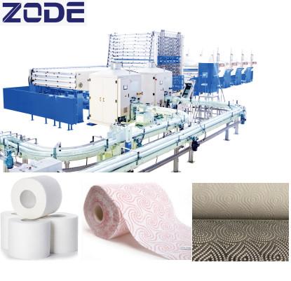 Cheap Siemens Touch Screen Toilet Paper Cutting Machine , 180m/Min Roll Rewinder Machine for sale