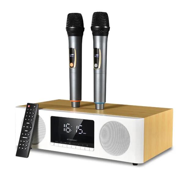 Cheap 60W Karaoke Bookshelf Active Speakers With Microphone Clock for sale