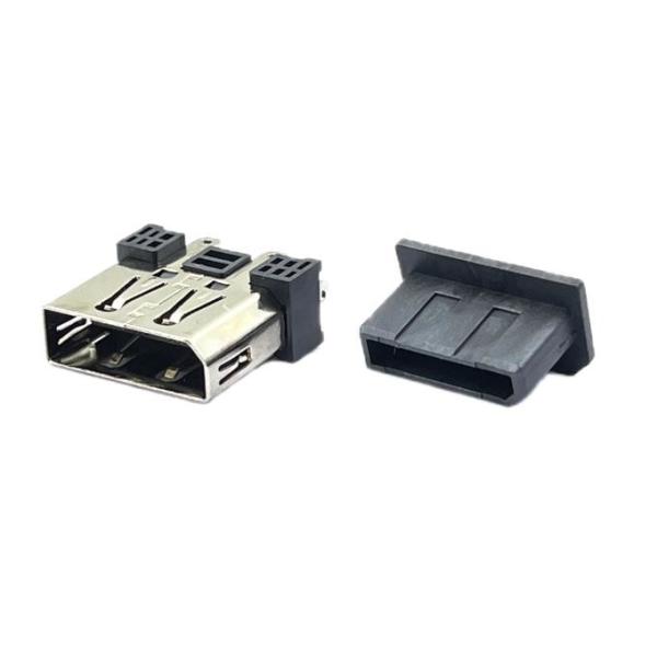 Cheap LCP Solder Displayport DP Socket Connector 180 Degrees SMT Au 1u" for sale