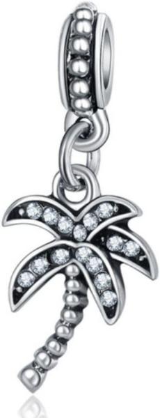 Cheap Dangle Coconut/Palm Tree with Clear Crystals Charm Bead for Charms Bracelets for sale