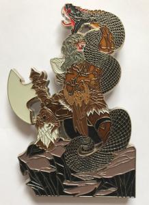China 5inch Zinc Alloy Silver Plating Big Hard Enamel pin badge with pantone colors on sale