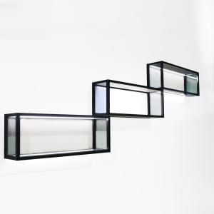 Floating Simple Wall Shelf Aluminum Structural Frame For Living Room