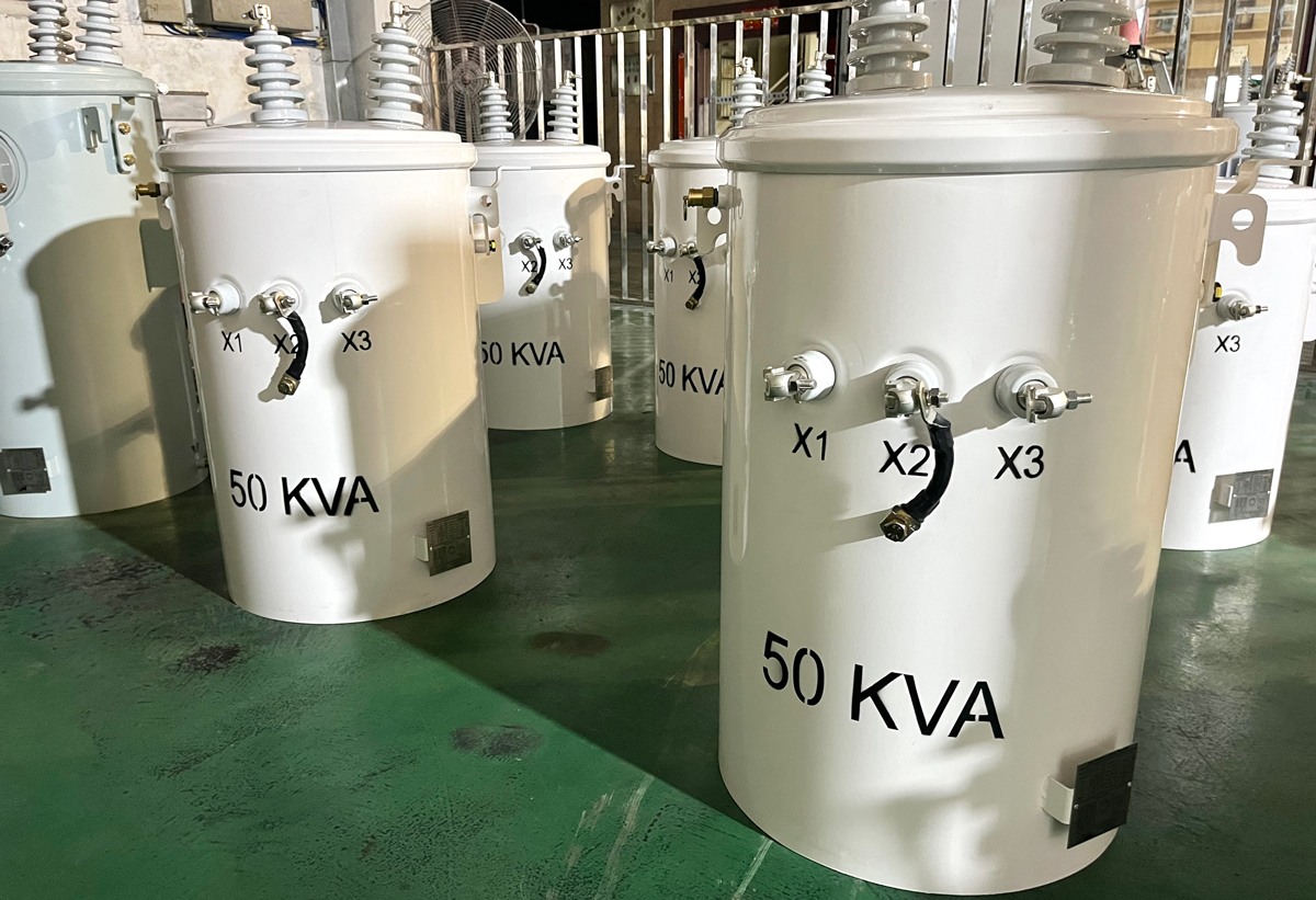 50kva Single Phase Oil Immersed Pole Mounted Distribution Transformers 12470v To 277v
