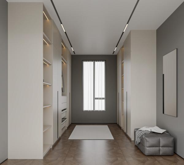 Cheap Hotel Walk In Cupboard Custom Closets Particle Board Carcass High Gloss for sale