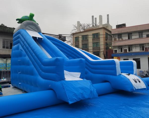 Cheap PVC Commercial Inflatable Slide With Large Pool Bouncer Slide Combo for sale