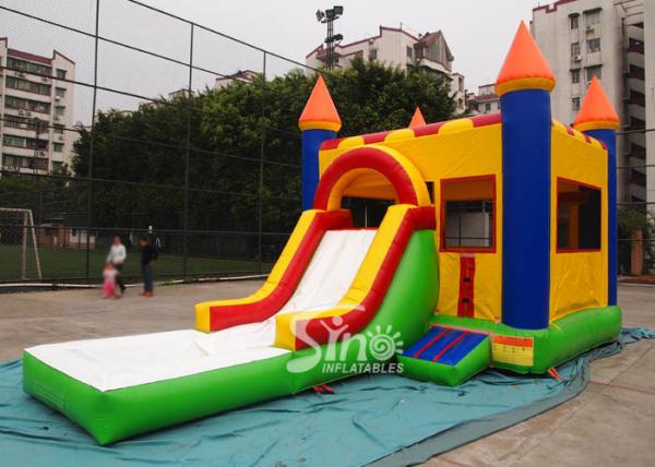Cheap Water Bouncy Castle With Slide And Pool / Basketball Hoop for Backyard for sale