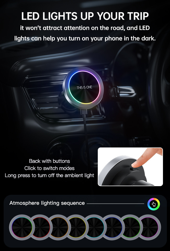 Ultra Small Diameter Magsafe Car Mount Customized Magsafe Car Mount Charger